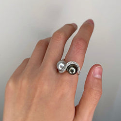 Bague - Or, Diamants et Perles