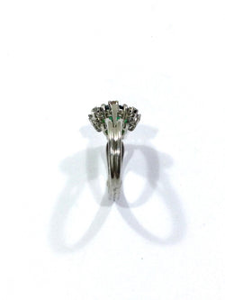 Bague Or, Diamants Et Pierre Verte Synthétique - Castafiore