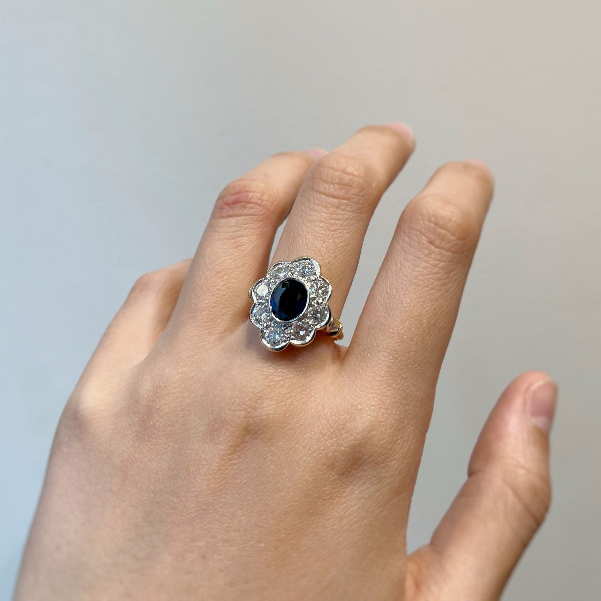 Bague Or, diamants et Saphir - Castafiore