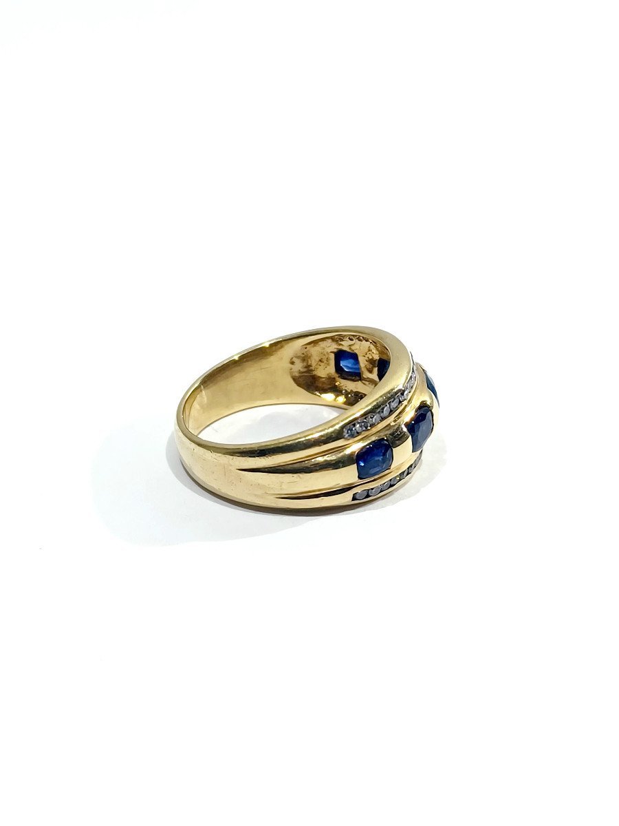 Bague Or Diamants Et Saphirs - Castafiore