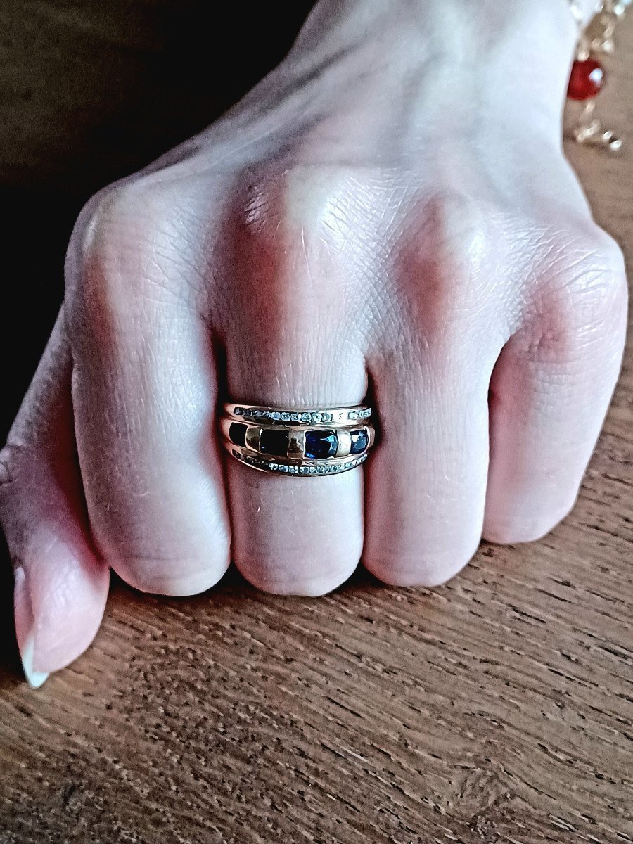 Bague Or Diamants Et Saphirs - Castafiore