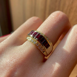 Bague - Or, Diamants & Rubis - Castafiore