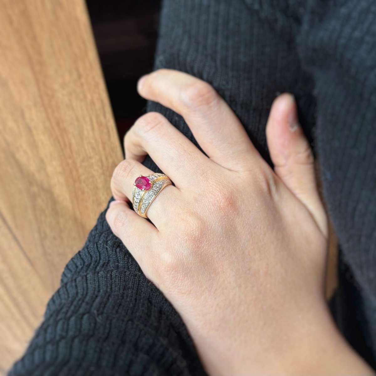 Bague - Or, Diamants & Rubis - Castafiore