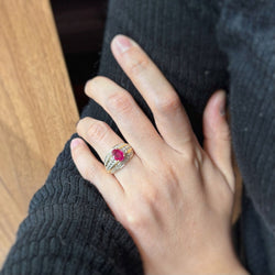 Bague - Or, Diamants & Rubis - Castafiore