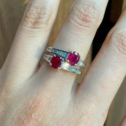 Bague - Or, Diamants & Rubis