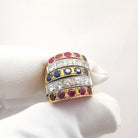 Bague or diamants rubis & saphirs - Castafiore