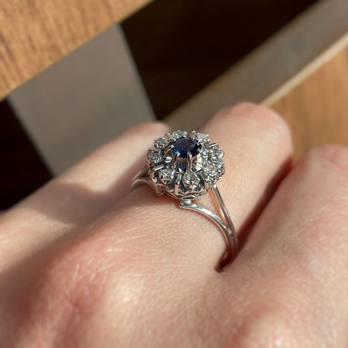 Bague - Or, Diamants & Saphir