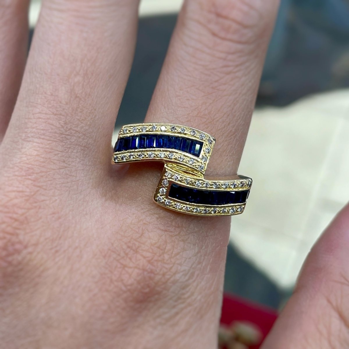 Bague - Or, Diamants & Saphirs - Castafiore