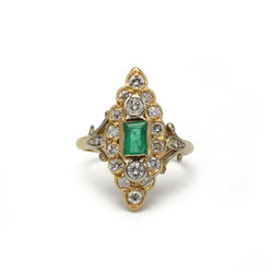 Bague - Or, Emeraude et Diamants - Castafiore