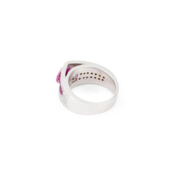 Bague or gris et saphir rose - Castafiore