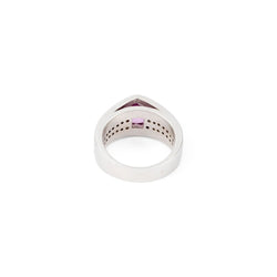 Bague or gris et saphir rose - Castafiore