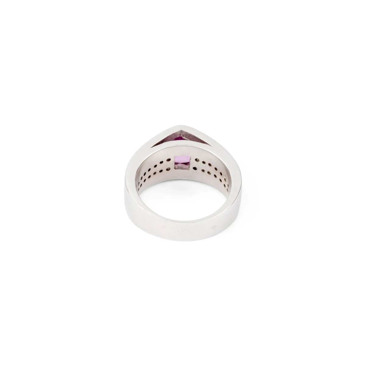Bague or gris et saphir rose - Castafiore