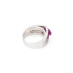 Bague or gris et saphir rose - Castafiore