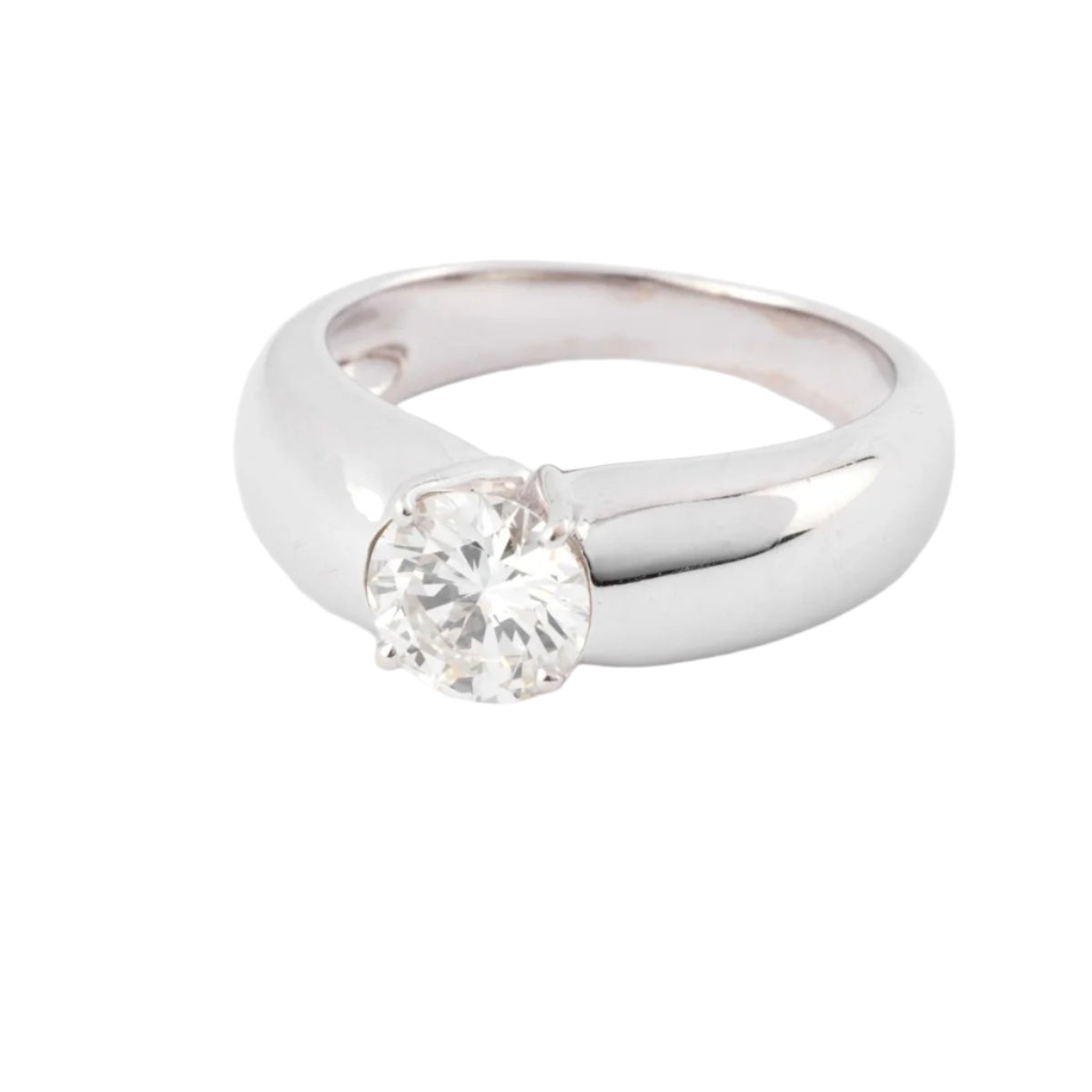 Bague or gris ornée d'un diamant taille moderne - Castafiore