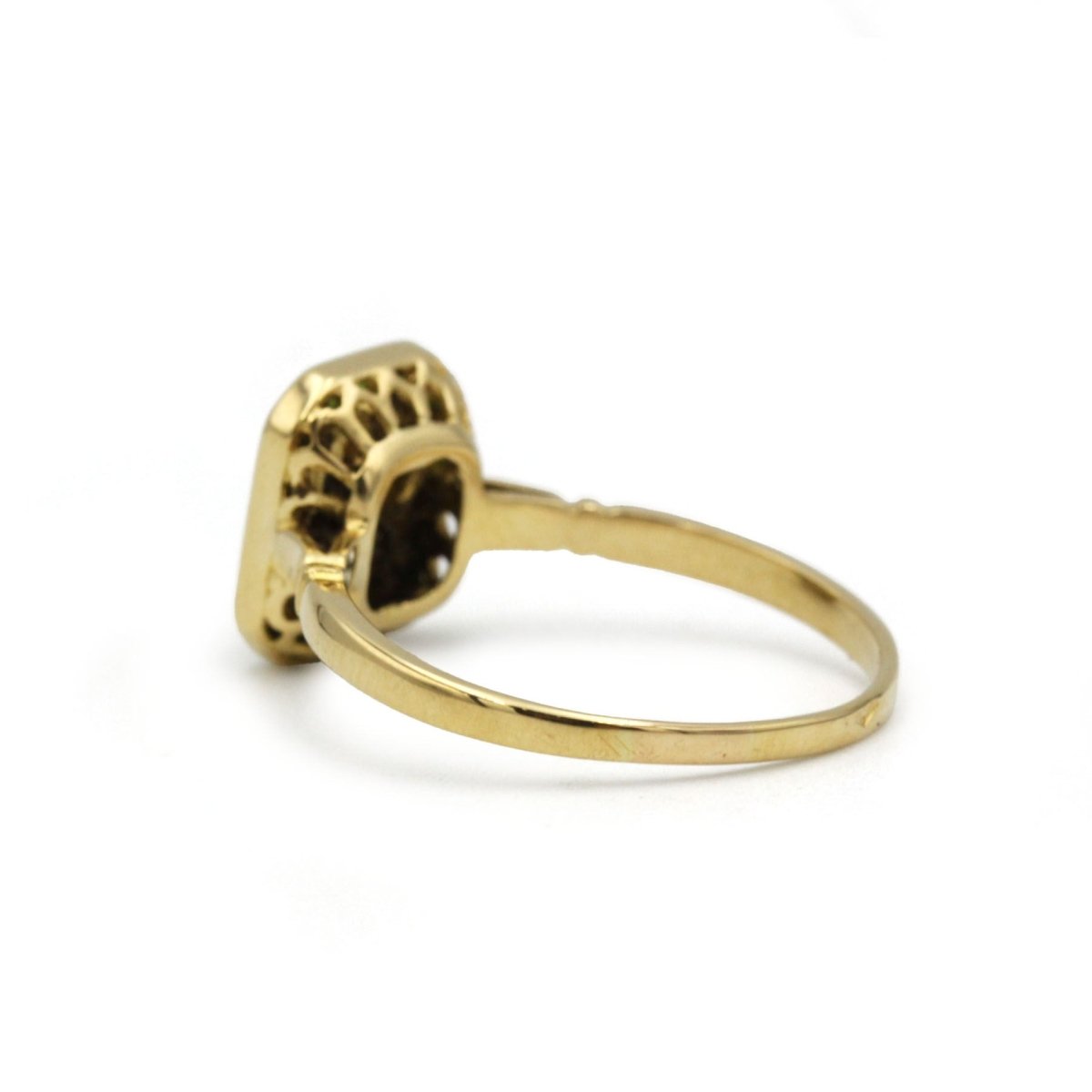 Bague or jaune 750 diamants et émeraudes - Castafiore