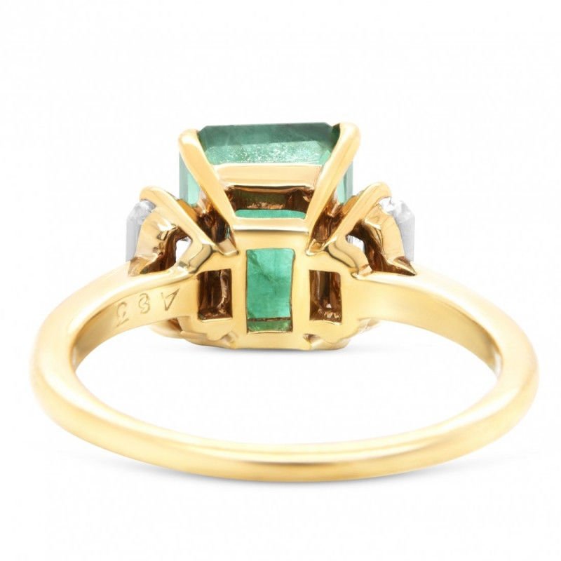 Bague or jaune Ã©meraude diamants - Castafiore