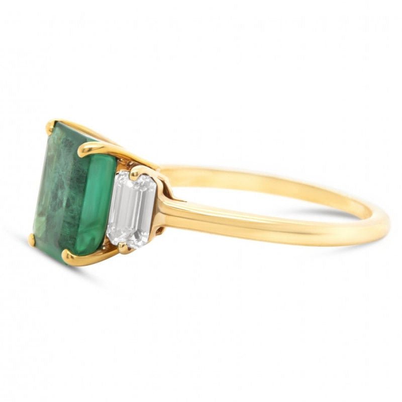 Bague or jaune Ã©meraude diamants - Castafiore