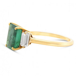 Bague or jaune Ã©meraude diamants - Castafiore