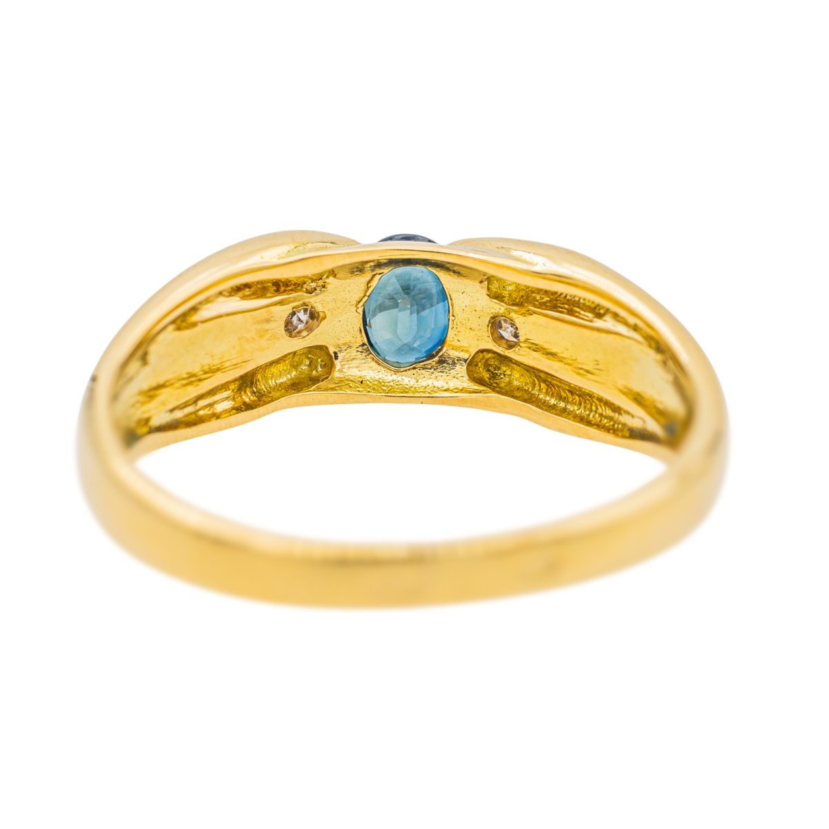 Bague Or Jaune avec Saphir et Diamants - Castafiore