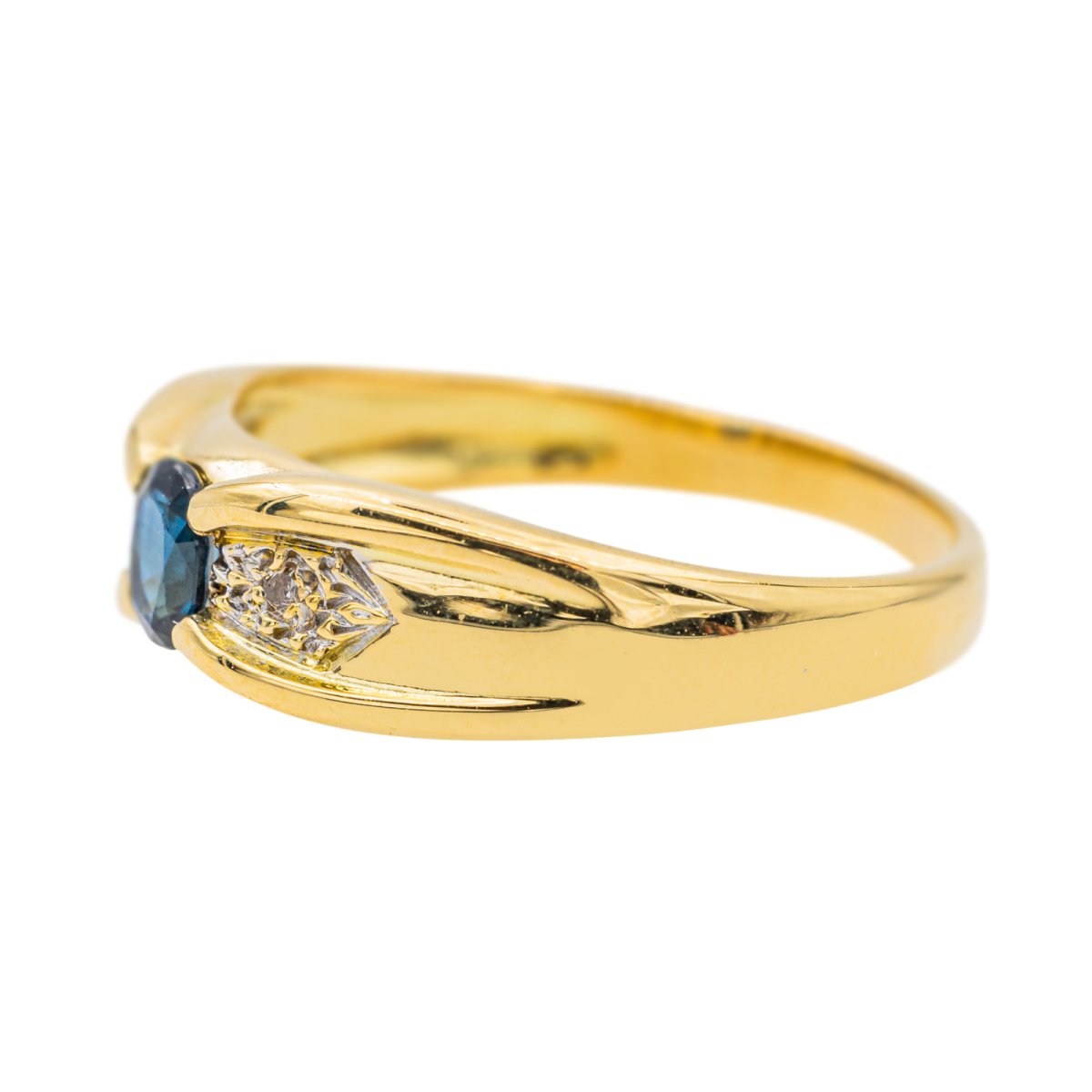 Bague Or Jaune avec Saphir et Diamants - Castafiore