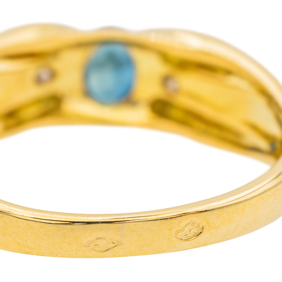 Bague Or Jaune avec Saphir et Diamants - Castafiore