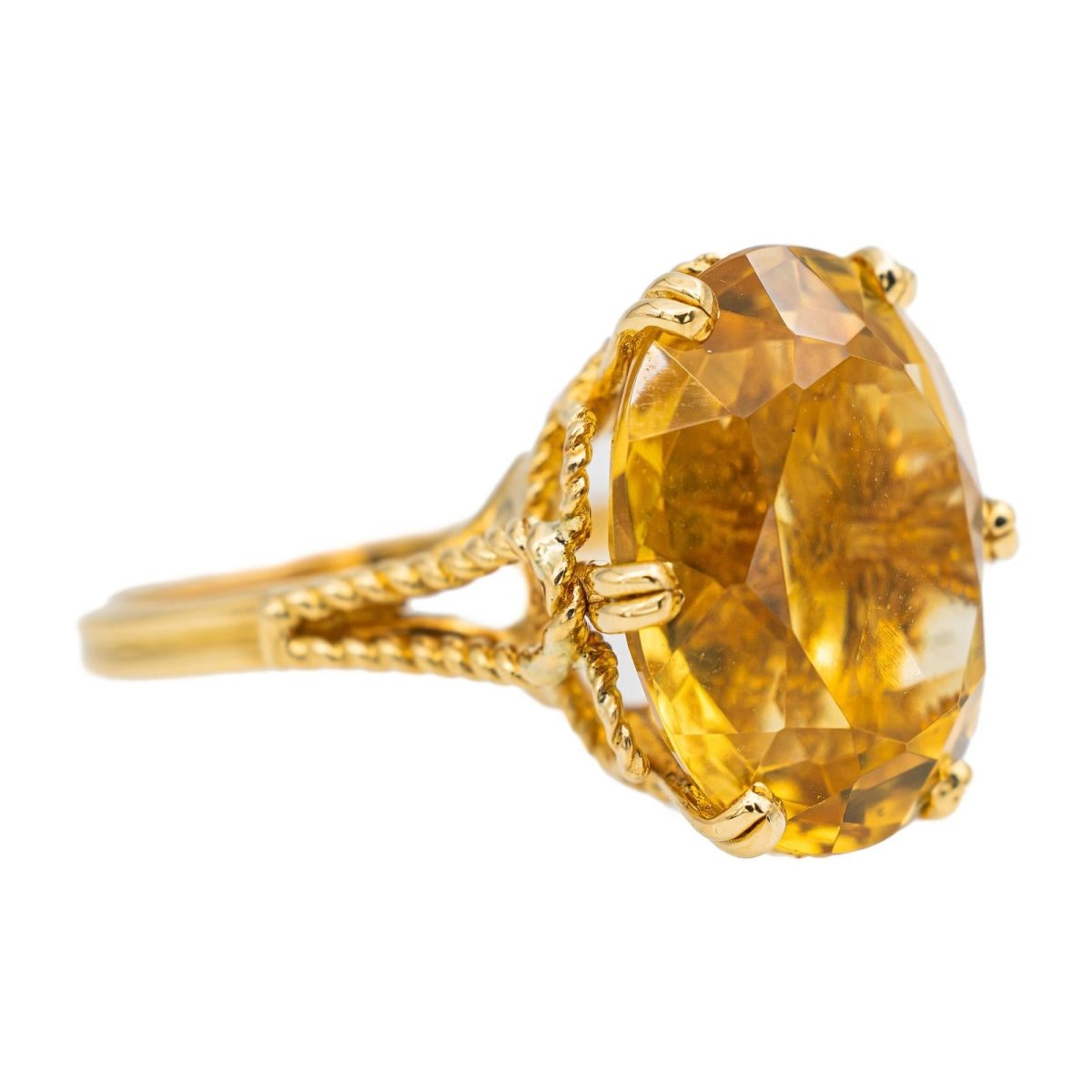 Bague Or jaune Citrine - Castafiore
