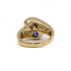 Bague - Or jaune, Diamants & Saphir - Castafiore