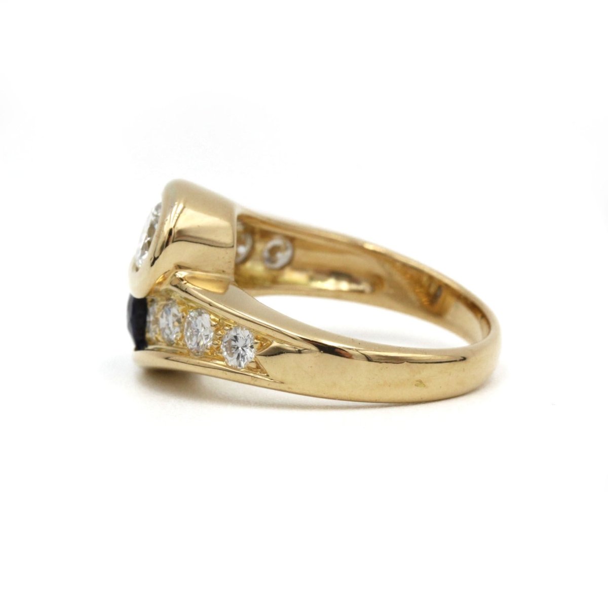 Bague - Or jaune, Diamants & Saphir - Castafiore