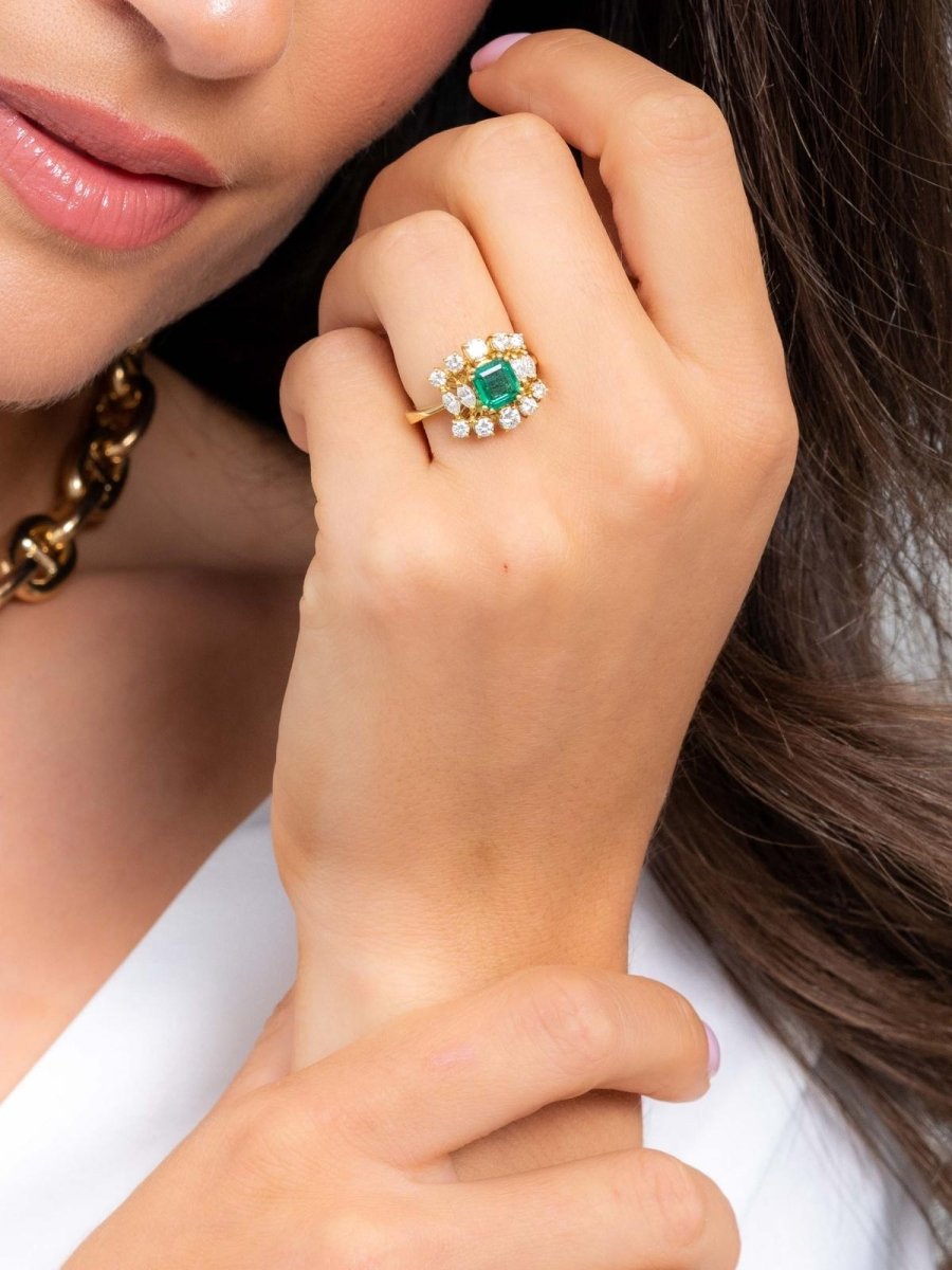 Bague Or jaune Emeraude - Castafiore