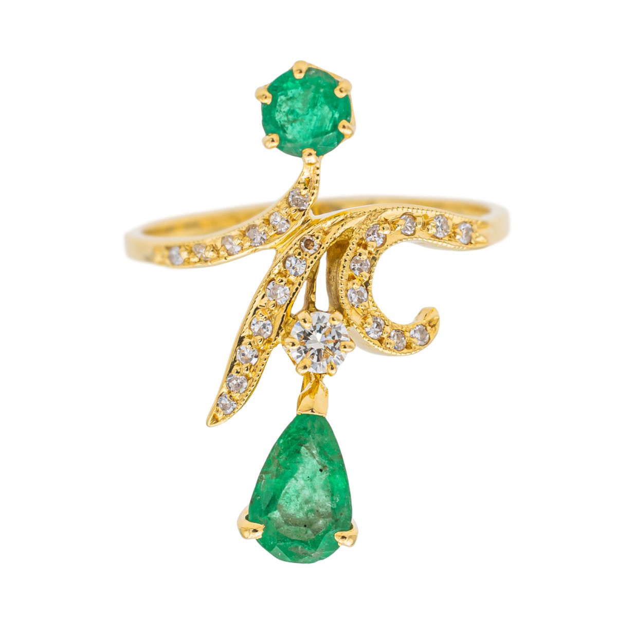 Bague Or jaune Emeraude - Castafiore