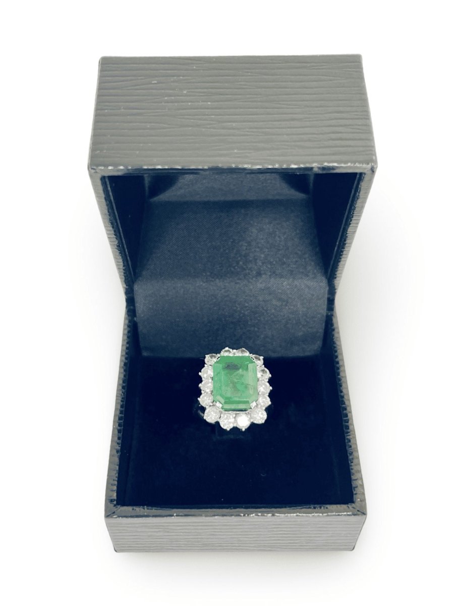 Bague or jaune émeraude 6,80 ct - Castafiore