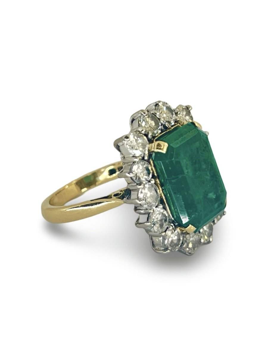 Bague or jaune émeraude 6,80 ct - Castafiore