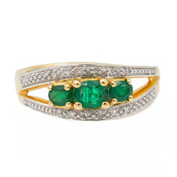 Bague Or jaune Emeraude - Castafiore