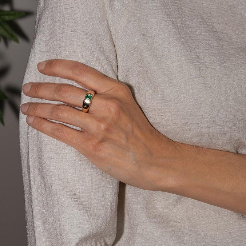 Bague Or jaune Emeraude - Castafiore