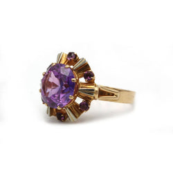 Bague - Or jaune et blanc et améthystes - Castafiore