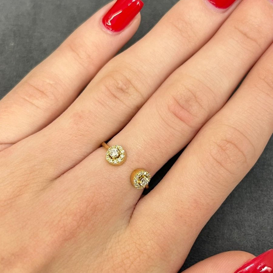 Bague or jaune et diamants 0,26 ct - Castafiore