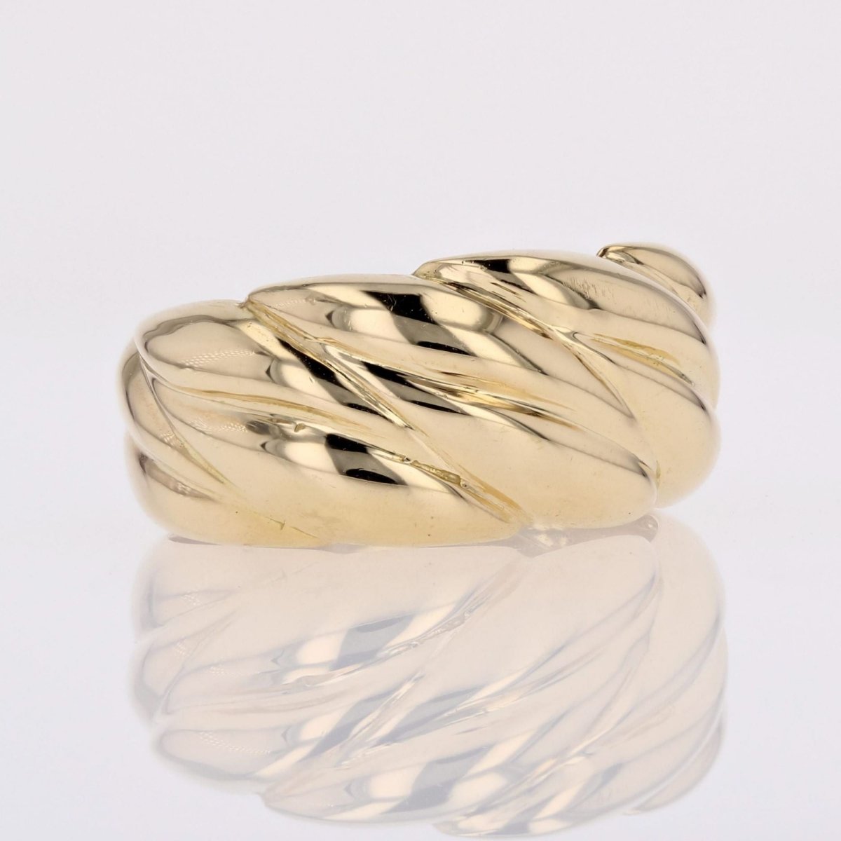 Bague or jaune godronné - Castafiore