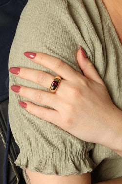 Bague Or jaune Grenat Almandin - Castafiore