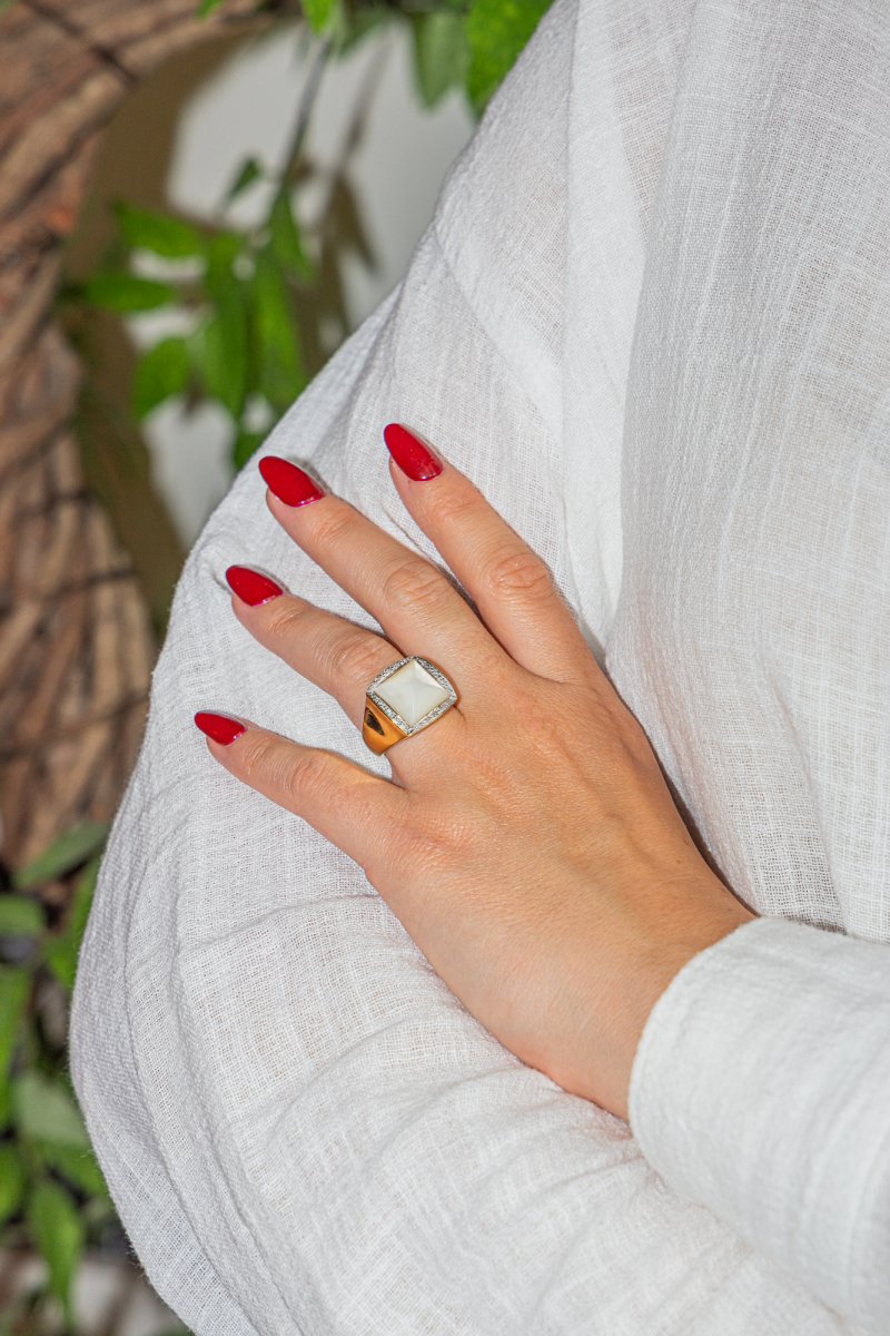 Bague Or jaune Nacre - Castafiore