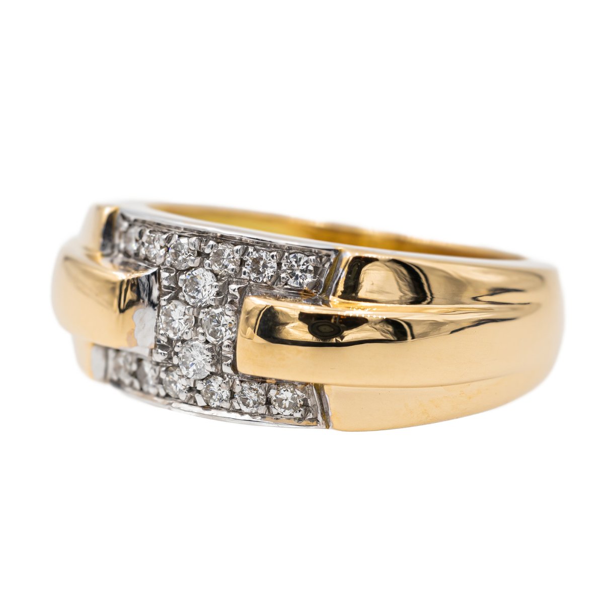 Bague or jaune, or blanc et diamant - Castafiore