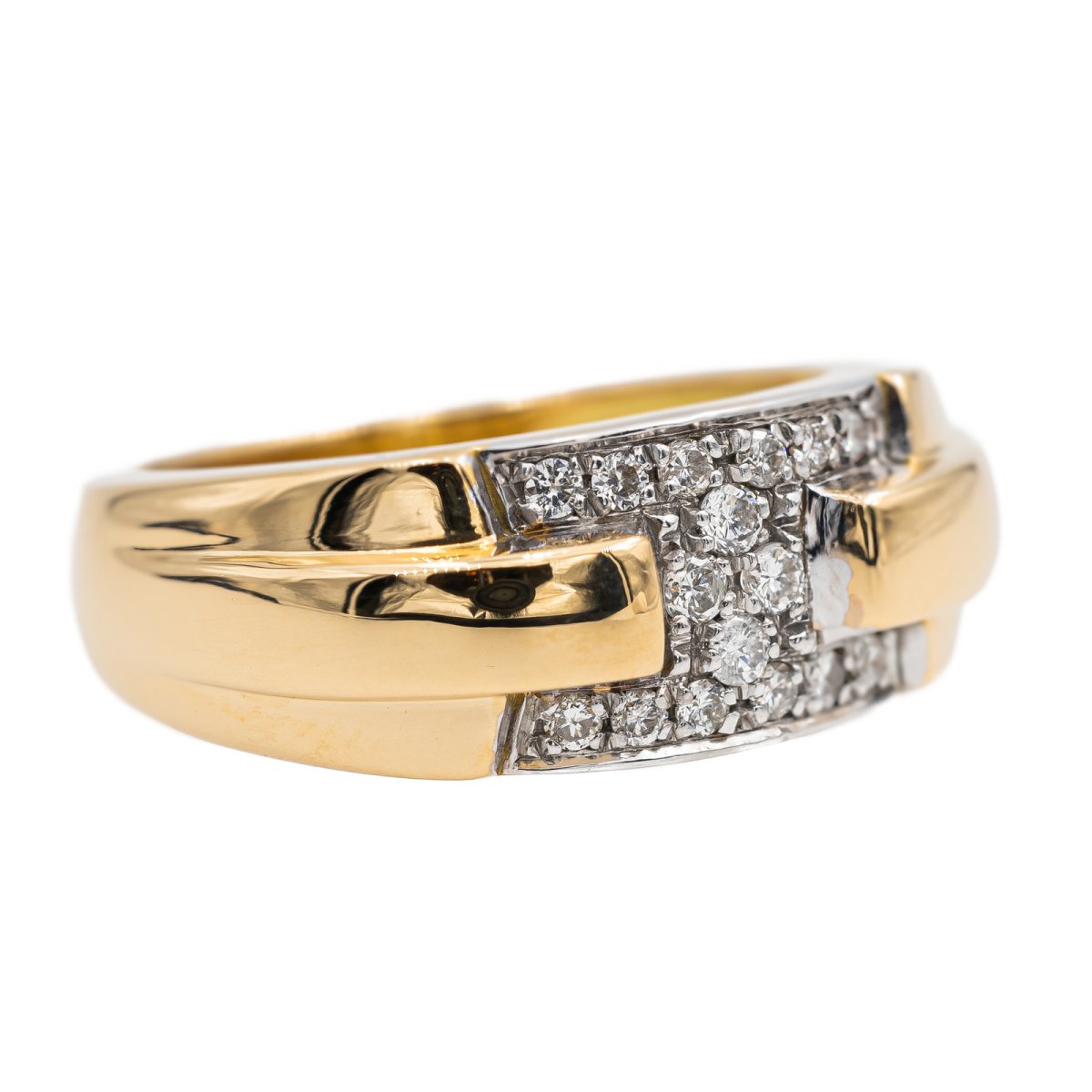 Bague or jaune, or blanc et diamant - Castafiore