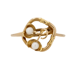 Bague or jaune, or rose et perle - Castafiore