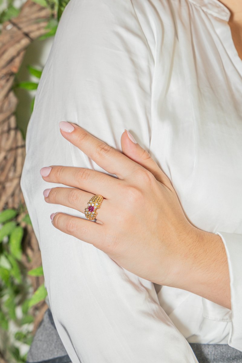 Bague Or jaune Rubis - Castafiore