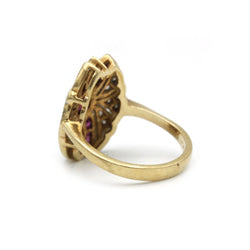 Bague - Or jaune, rubis et diamants - Castafiore