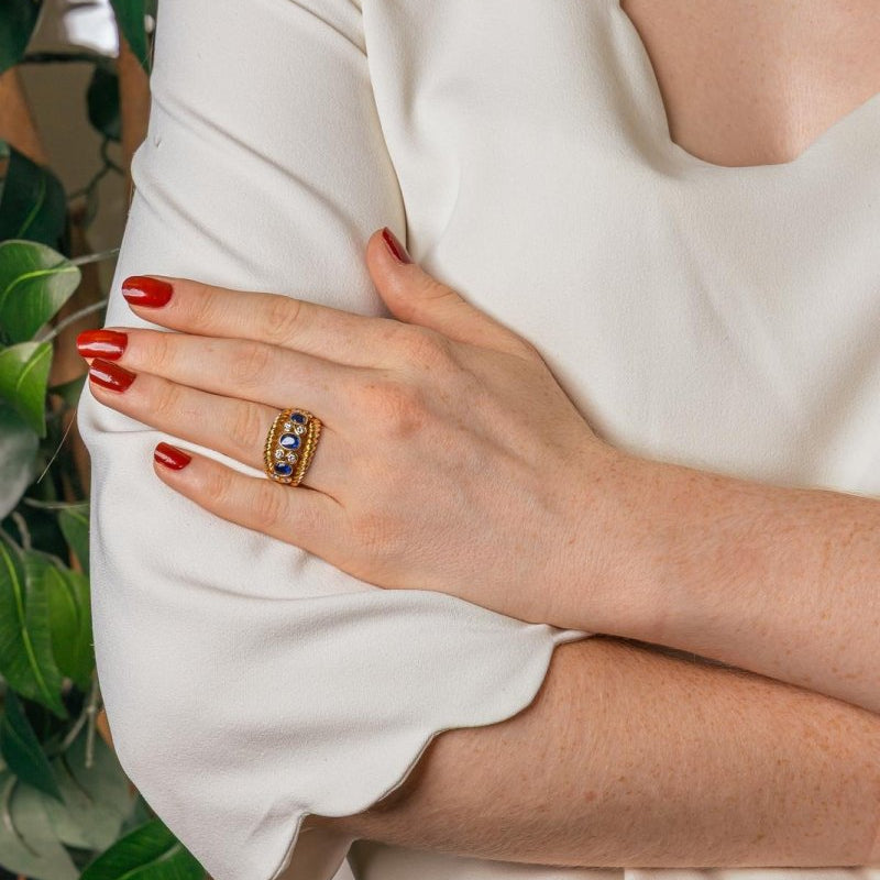 Bague Or jaune Saphir - Castafiore