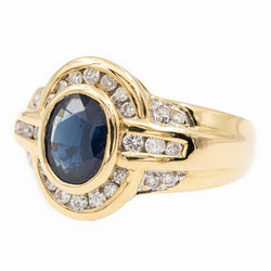 Bague Or jaune Saphir - Castafiore