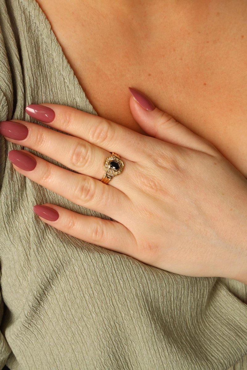 Bague Or jaune Saphir - Castafiore