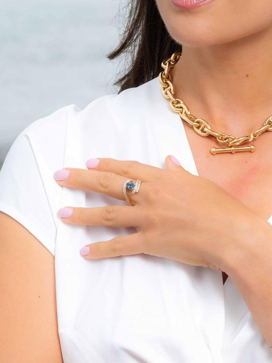 Bague Or jaune Saphir - Castafiore
