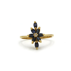 Bague - Or jaune, Saphir & Diamants - Castafiore