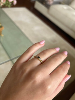 Bague - Or jaune, saphir et diamants - Castafiore